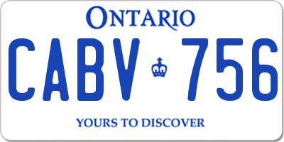 ON license plate CABV756