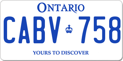 ON license plate CABV758