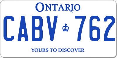 ON license plate CABV762