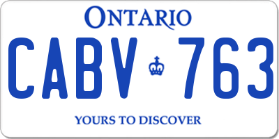 ON license plate CABV763