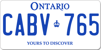 ON license plate CABV765