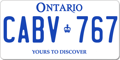 ON license plate CABV767