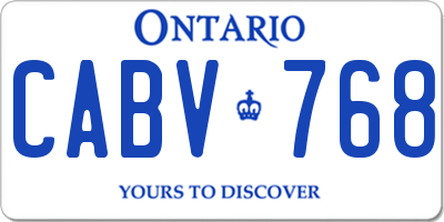 ON license plate CABV768