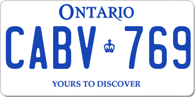 ON license plate CABV769