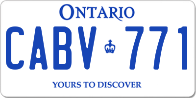 ON license plate CABV771