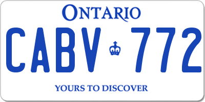 ON license plate CABV772