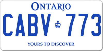 ON license plate CABV773