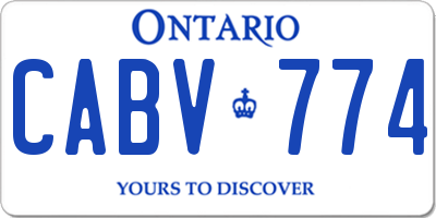 ON license plate CABV774