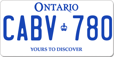 ON license plate CABV780