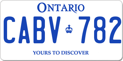 ON license plate CABV782