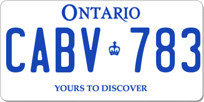 ON license plate CABV783