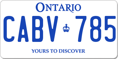 ON license plate CABV785