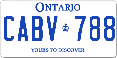 ON license plate CABV788