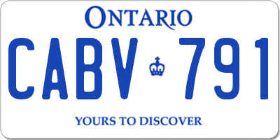 ON license plate CABV791