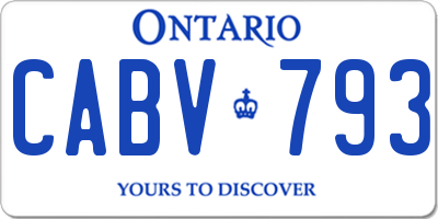 ON license plate CABV793