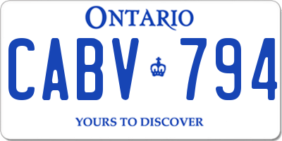 ON license plate CABV794