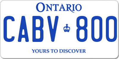 ON license plate CABV800