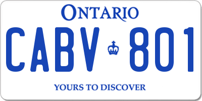 ON license plate CABV801