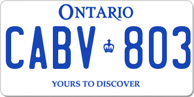 ON license plate CABV803