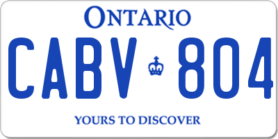 ON license plate CABV804