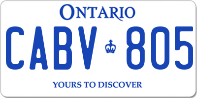 ON license plate CABV805