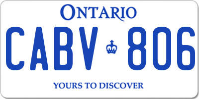 ON license plate CABV806