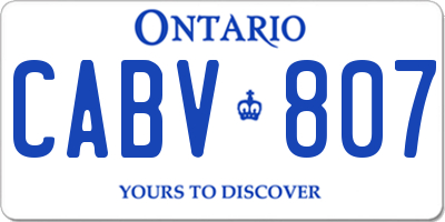 ON license plate CABV807