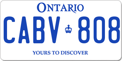 ON license plate CABV808