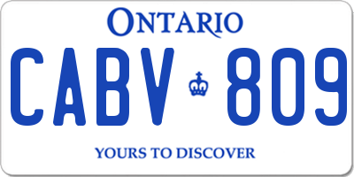 ON license plate CABV809