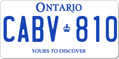 ON license plate CABV810