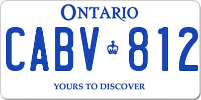 ON license plate CABV812