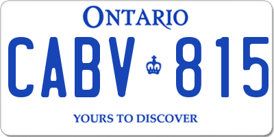 ON license plate CABV815