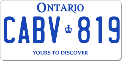 ON license plate CABV819