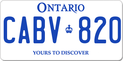 ON license plate CABV820