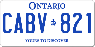 ON license plate CABV821