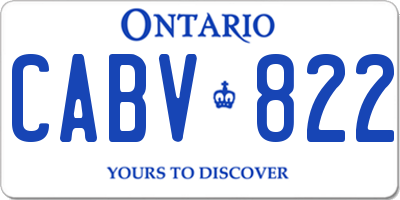 ON license plate CABV822