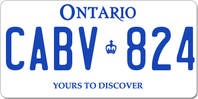 ON license plate CABV824