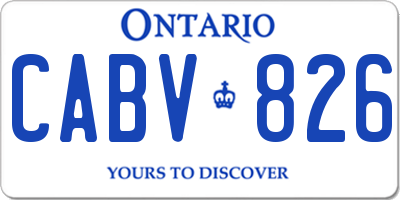 ON license plate CABV826