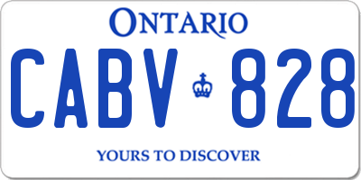 ON license plate CABV828