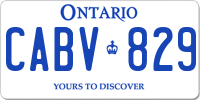 ON license plate CABV829