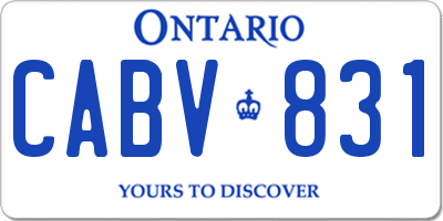 ON license plate CABV831