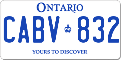 ON license plate CABV832