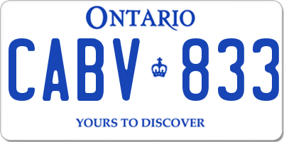 ON license plate CABV833