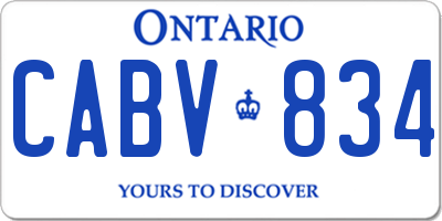 ON license plate CABV834