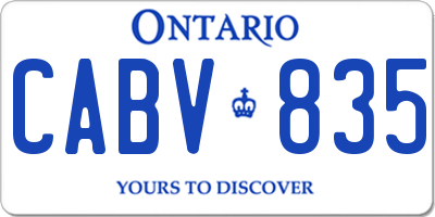 ON license plate CABV835