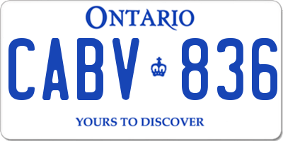 ON license plate CABV836