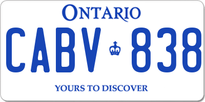 ON license plate CABV838