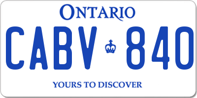 ON license plate CABV840