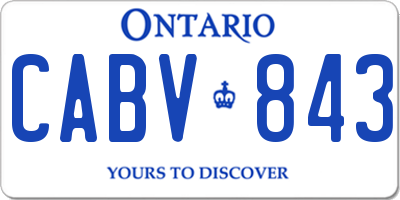 ON license plate CABV843