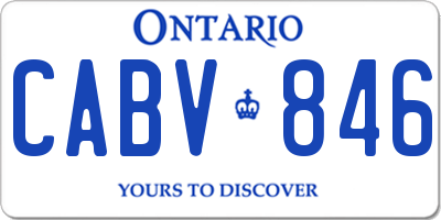 ON license plate CABV846